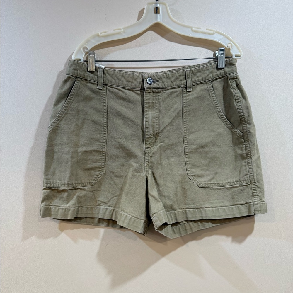 🔥Patagonia Casual Olive Green Cotton Utility Shorts Women’s Size 14 EC🔥